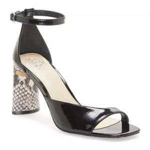 Vince Camuto Madilin Black Patent Sandals - Women's Size 7.5